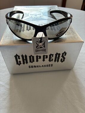 Choppers Men's Black Frame with Silver Flame Sunglasses - Choppers